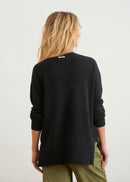 High neck sweater with chest pocket - BLACK#couleur_NOIR