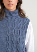 Twisted bib sweater - JEAN#couleur_JEAN