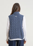 Pull plastron à torsades - JEAN#couleur_JEAN