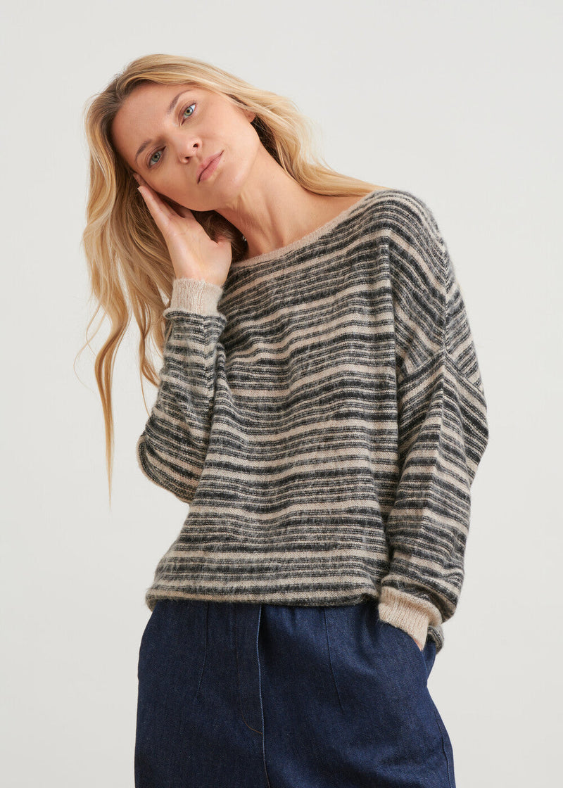 Scrambled stripes sweater - ECORCE#couleur_ECORCE