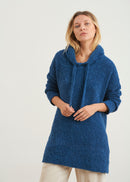 Long hooded sweater - NAVY#couleur_NAVY