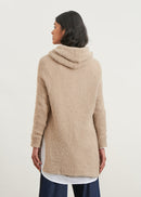 Long hooded sweater - BEIGE#couleur_BEIGE