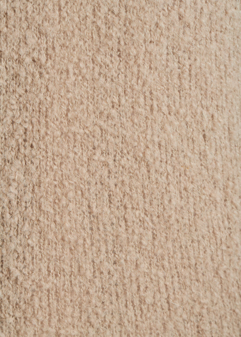 Jersey largo con capucha en punto bouclette - BEIGE#couleur_BEIGE