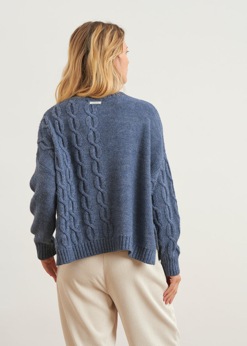 Pull col rond à torsades - JEAN#couleur_JEAN