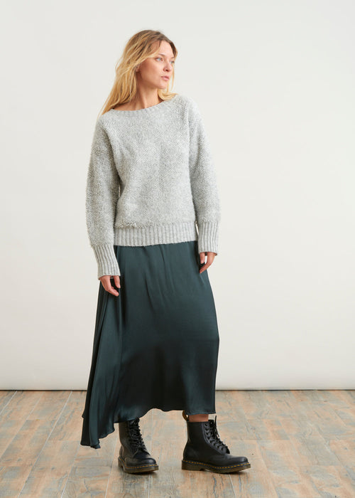 Short knitted sweater - GRIS#couleur_GRIS