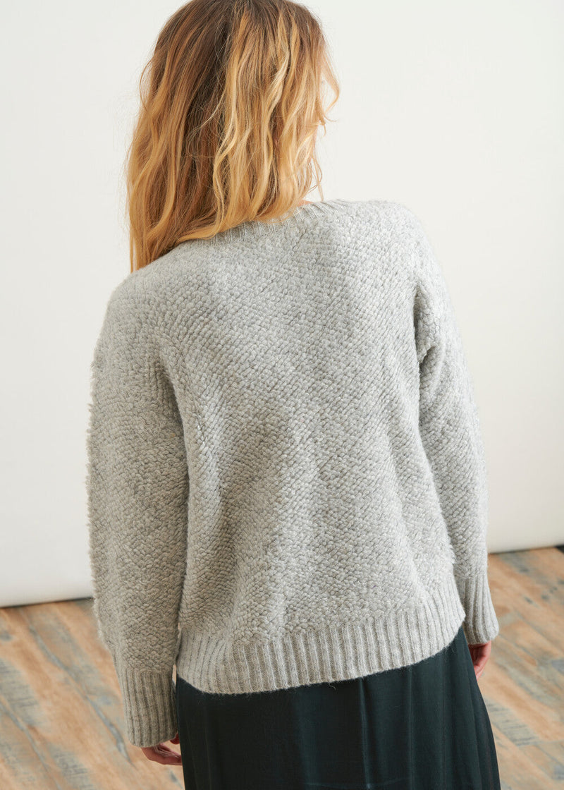 Short knitted sweater - GRIS#couleur_GRIS