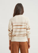 Sweater with uneven stripes - ECRU#couleur_ECRU