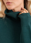 Knitted turtleneck maxi dress - VERT BOUTEILLE#couleur_VERT BOUTEILLE