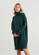 Robe longue en maille à col roulé - VERT BOUTEILLE#couleur_VERT BOUTEILLE