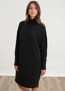 Knitted turtleneck maxi dress - NOIR#couleur_NOIR