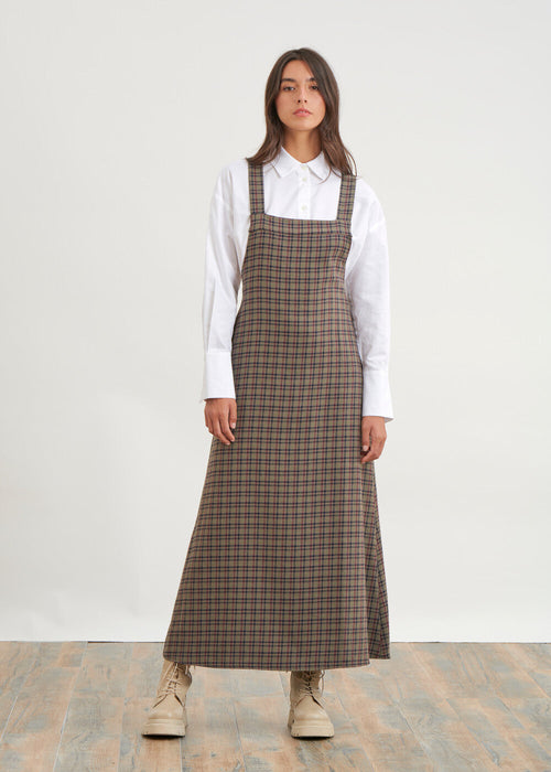 Checked dungarees - KAKI#couleur_KAKI