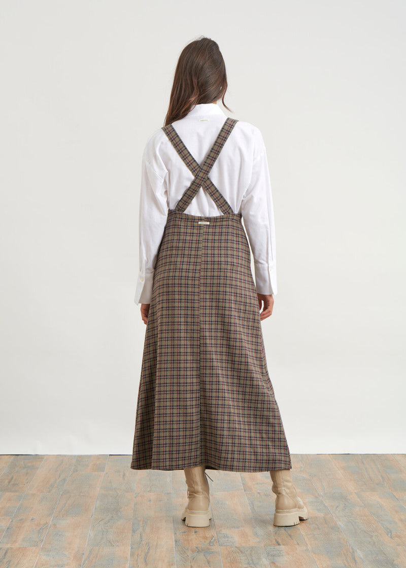 Checked dungarees - KAKI#couleur_KAKI