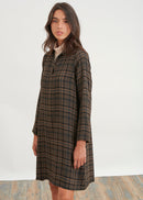 Flared plaid dress - ECORCE#couleur_ECORCE