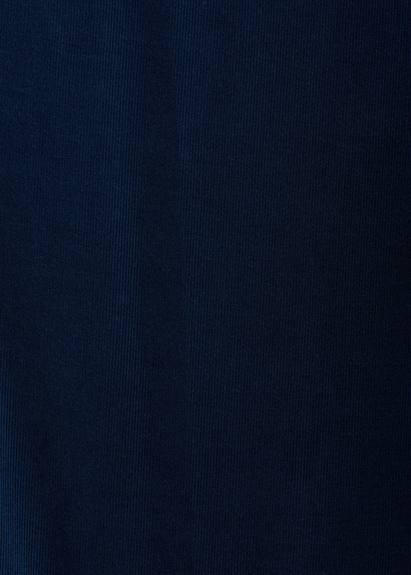 Robe longue chemise en velours fin - NAVY#couleur_NAVY