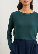 Tee-shirt large et court - VERT BOUTEILLE#couleur_VERT BOUTEILLE