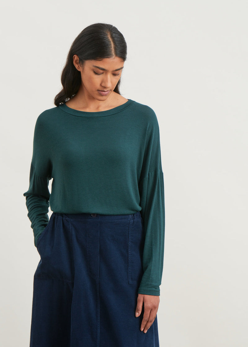 Short and wide T-shirt - VERT BOUTEILLE#couleur_VERT BOUTEILLE