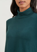 Camiseta de cuello alto con puños fruncidos - VERT BOUTEILLE#couleur_VERT BOUTEILLE