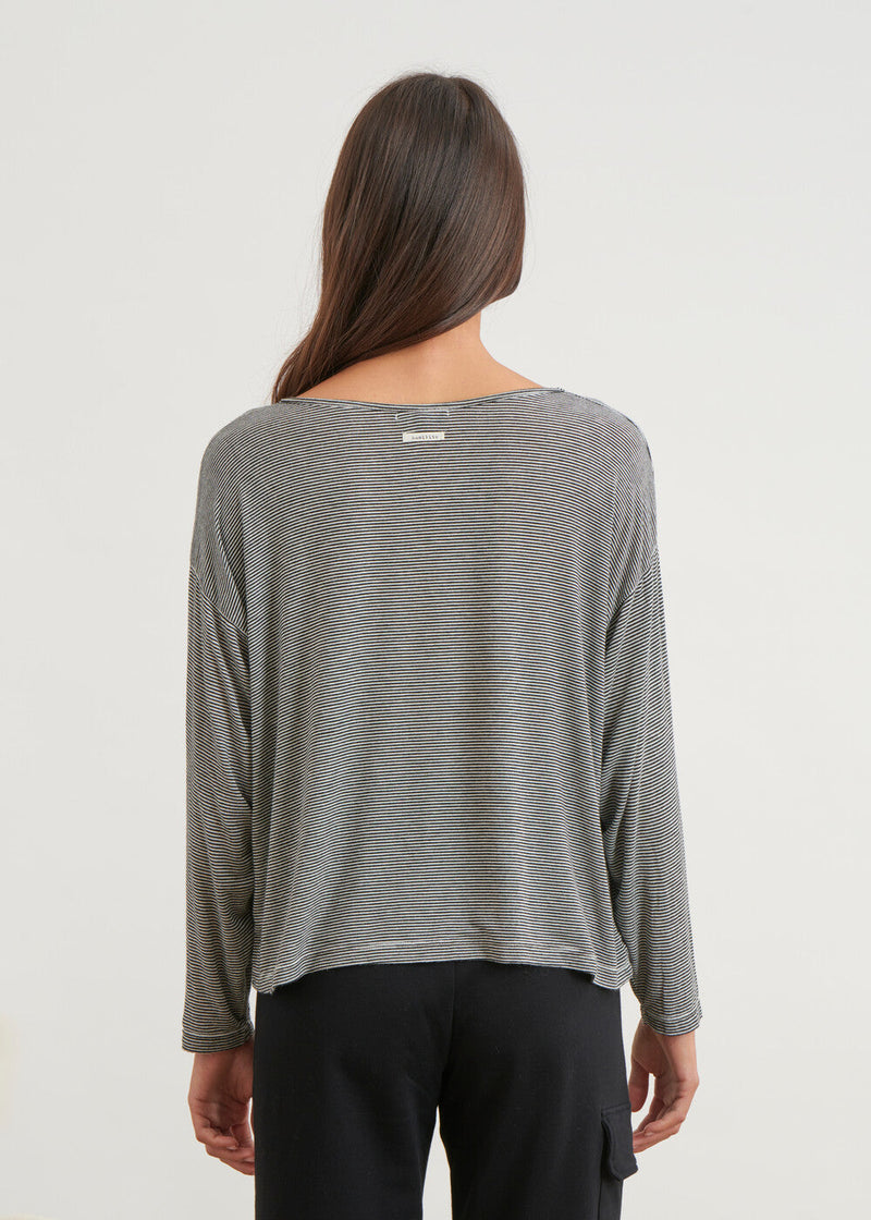 Shiny thread turtleneck T-shirt - ECORCE#couleur_ECORCE