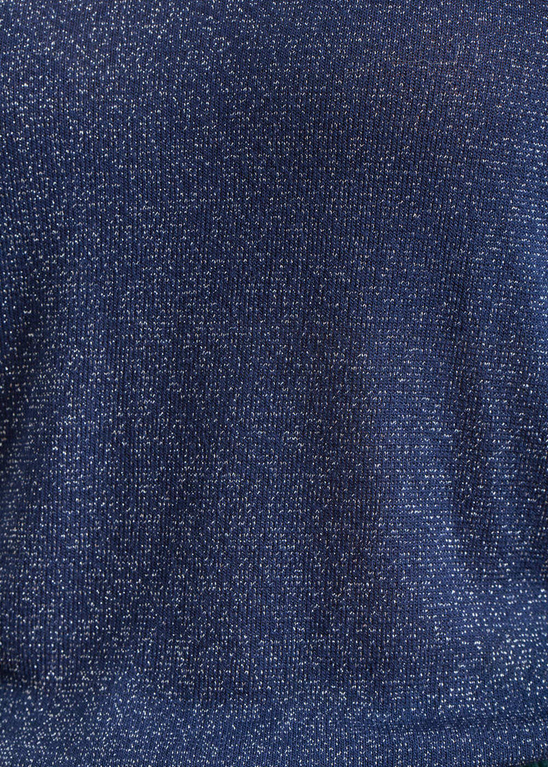 Shiny thread turtleneck t-shirt - NAVY#couleur_NAVY