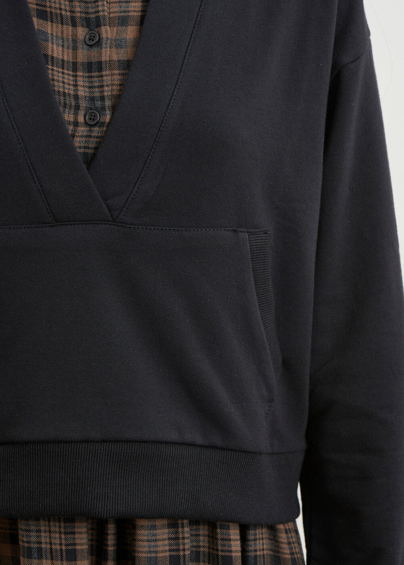 Sudadera corta con capucha - NEGRO#color_NOIR