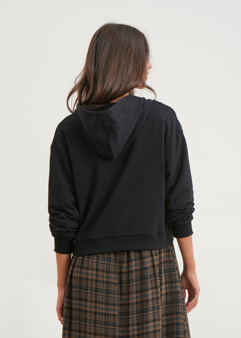 Sudadera corta con capucha - NEGRO#color_NOIR