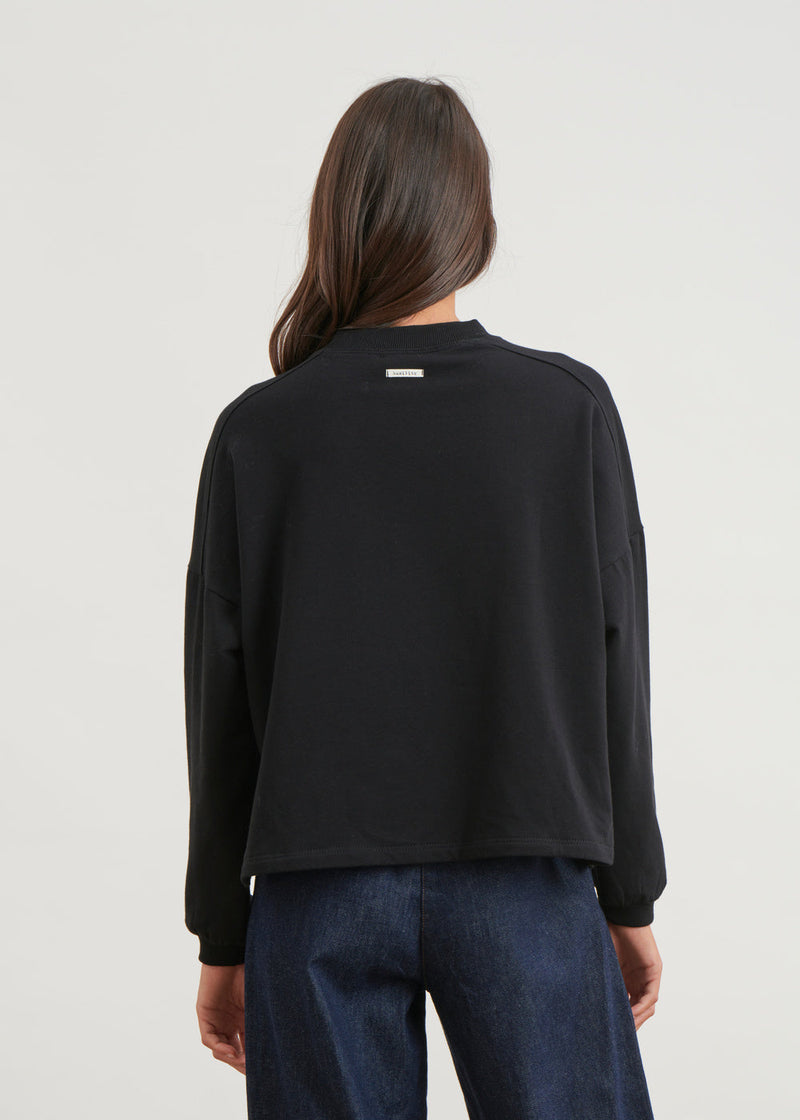 Sweat Shirt large et court - NOIR#couleur_NOIR