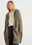 Oversized long jacket in jersey - KAKI#couleur_KAKI