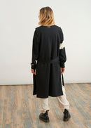 Long sleeveless jacket in jersey - BLACK#couleur_NOIR