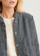 Veste col mao en lainage - GRIS#couleur_GRIS