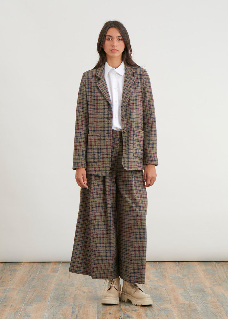 Loose-fitting checked jacket - KAKI#couleur_KAKI