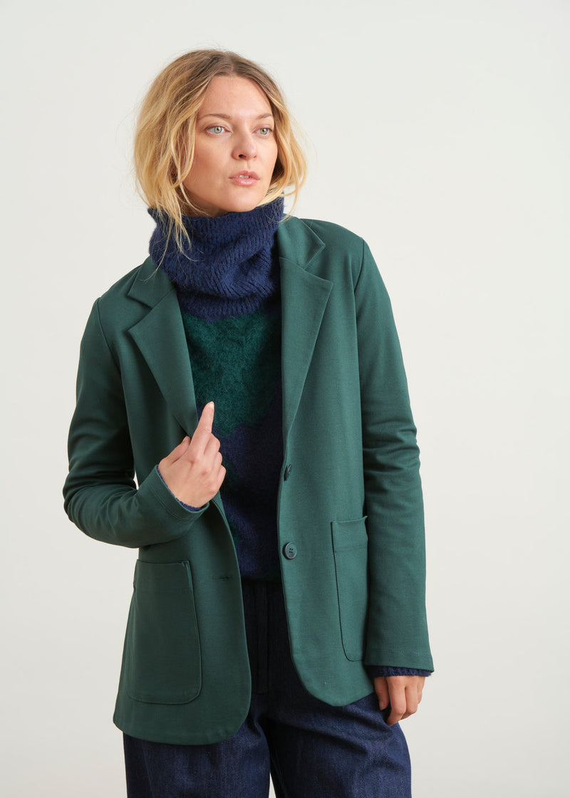 Jersey blazer - VERT BOUTEILLE#couleur_VERT BOUTEILLE