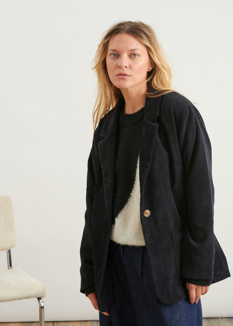 Loose-fitting corduroy jacket - NOIR#couleur_NOIR