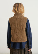 Sleeveless quilted velvet jacket - ECORCE#couleur_ECORCE