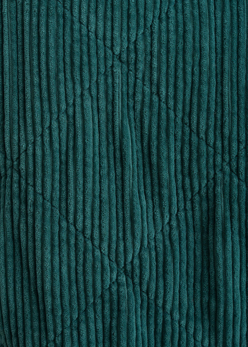 Veste sans manches en velours matelassé - VERT BOUTEILLE#couleur_VERT BOUTEILLE