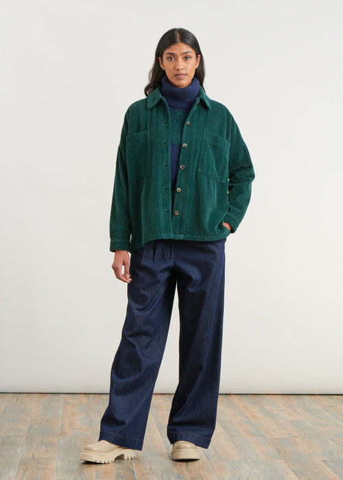 Corduroy overshirt - VERT BOUTEILLE#couleur_VERT BOUTEILLE