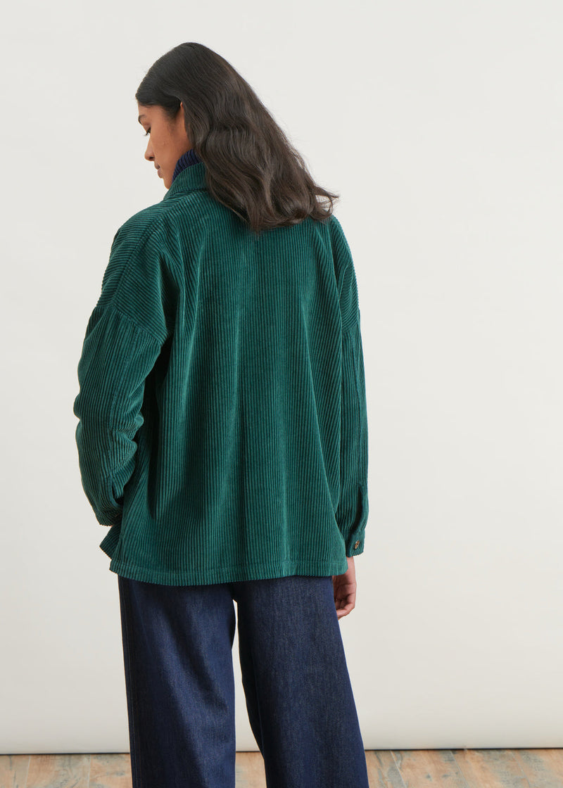 Corduroy overshirt - VERT BOUTEILLE#couleur_VERT BOUTEILLE