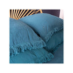 Funda de almohada de lino con flecos - Hhug Frange - Piscina