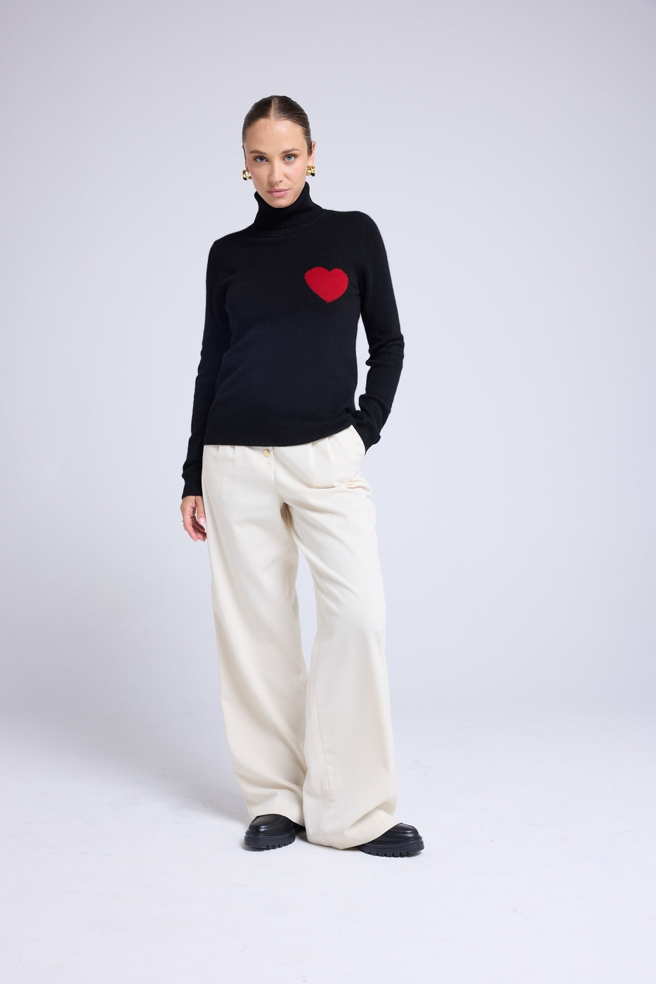 Jersey Cuello Cisne Love Heritage High Heart - Negro Rojo