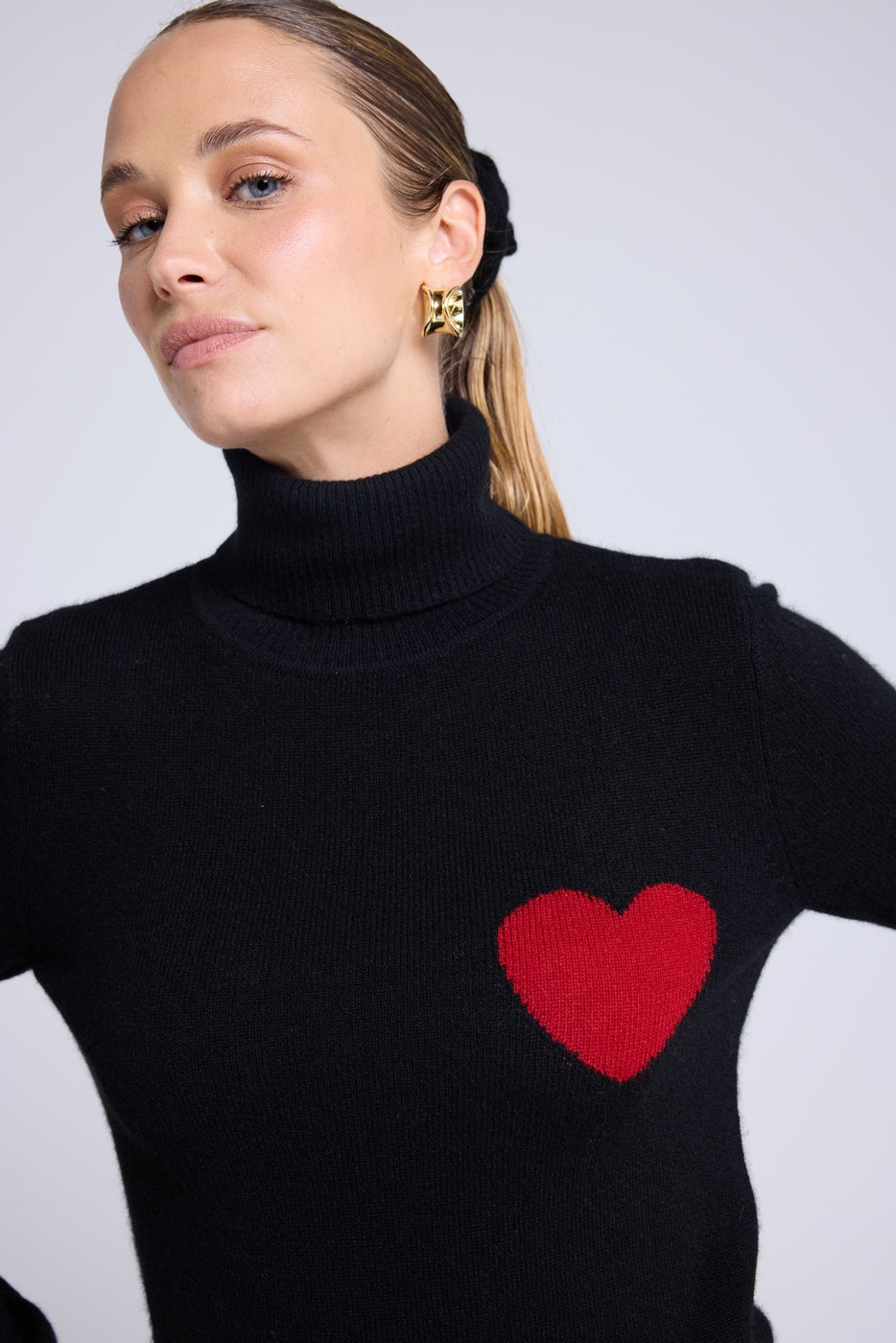 Jersey Cuello Cisne Love Heritage High Heart - Negro Rojo