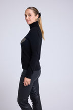 Pull Col Roule Love Heritage High Heart - Noir Doré