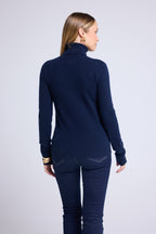 Pull Col Roule Love Heritage High Heart - Bleu Marine Rouge