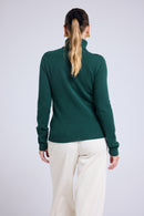 Pull Col Roule Love Heritage High Heart - Vert Bouteille Rouge