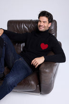 Maglione a Collo Alto Love Heritage High Love - Nero Rosso
