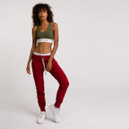 High Waist Trousers - Dark Blood - Women