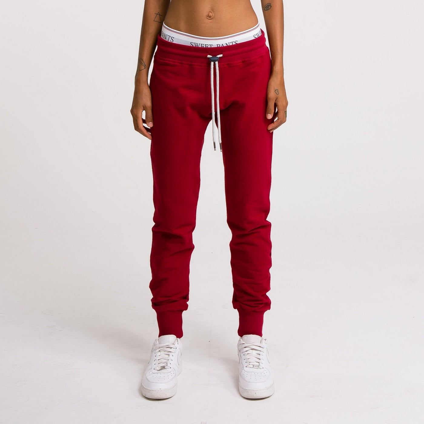 High Waist Trousers - Dark Blood - Women