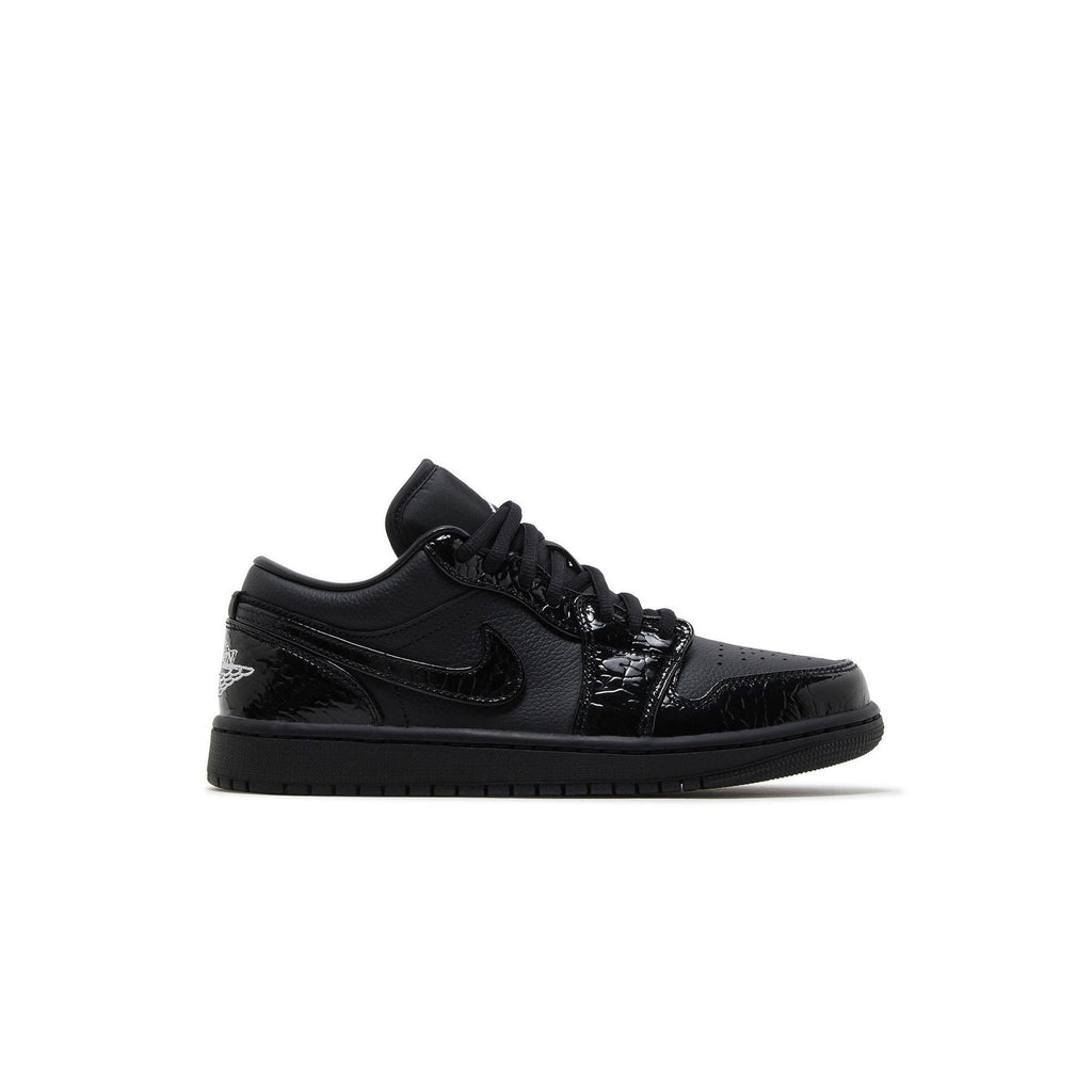 Air Jordan 1 Low Se Patent Elephant Black (W) - Black
