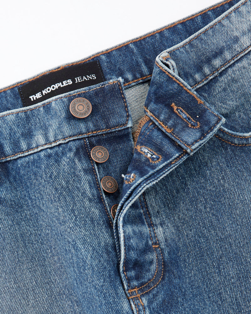 The Kooples - Vaqueros Retro Lavado Azul Corte Recto - Hombre