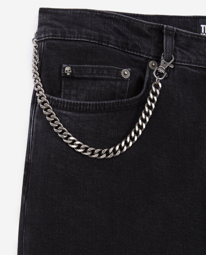 Vaqueros Slim Negros Con Cadena - Hombre