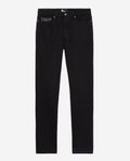 The Kooples - Men's Raw Black Jeans with Leather Ticket Pocket - Men