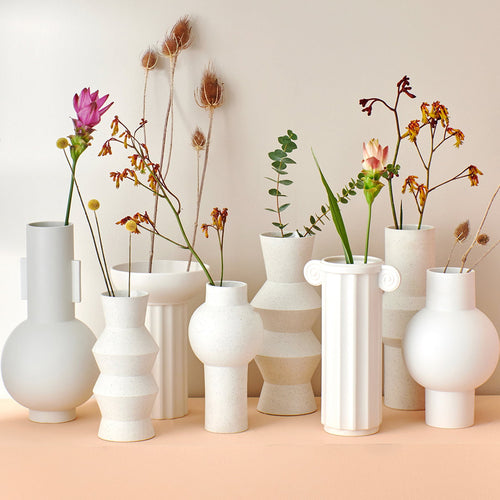 Vase Blanc Mat En Faïence M - HKliving